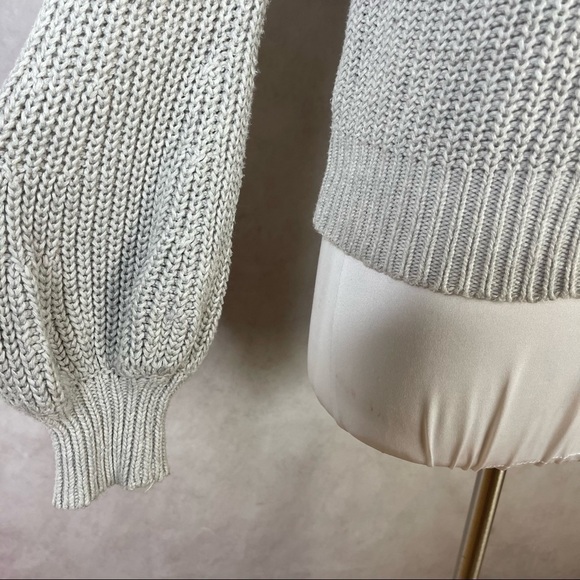 Apiece Apart Astro V Neck Knit Sweater Balloon Sleeves In Gray Marl Size XS - Picture 7 of 16
